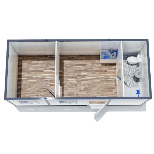 3X7 Çatılı İki Oda WC Duş Mutfak Konteyner (1)